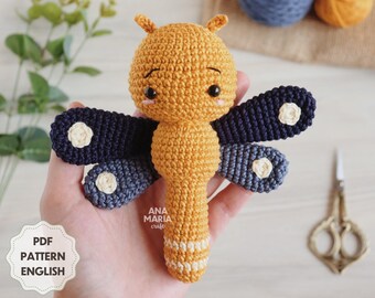Bel the Dragonfly Crochet Rattle Pattern E-book