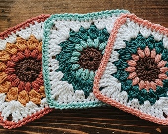 Sunburst Granny Square: Easy Crochet Flower Pattern