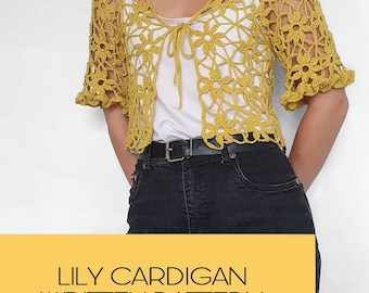 Lily Cardigan Crochet Pattern Instruction Guide