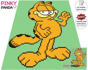 Garfield Crochet Blanket C2C Graphgan Pattern PDF