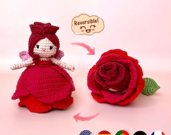 Rose Fairy Reversible Crochet Amigurumi Pattern