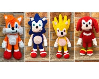 Sonic & Tails Crochet Patterns: 4 Pack