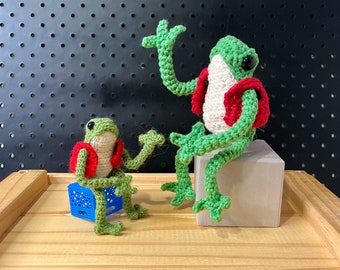 Frog Duo Crochet Pattern with Vest - PDF