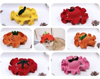 Crochet Pet Fruit Hat Pattern, Sizes S/M/L