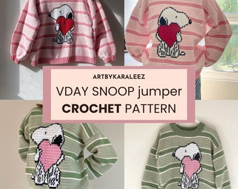 Valentine's Day Snoop Crochet Jumper Pattern
