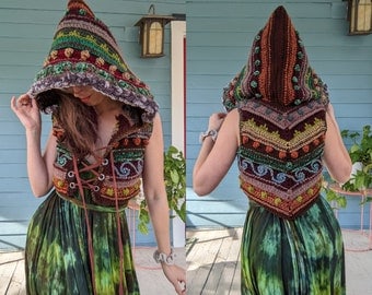 Fae Pixie Hooded Vest Crochet Pattern