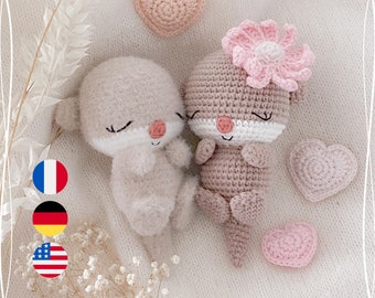 Valentine Love Otter Crochet Pattern - Multilingual PDF