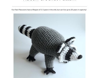 English Raccoon Crochet Pattern PDF