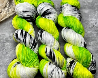 Oozing Slime"- Neon Green Merino Cashmere Yarn