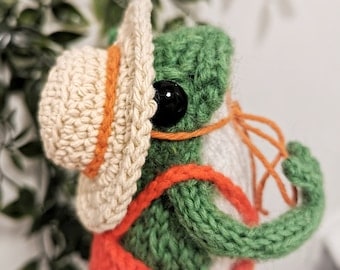 Knitted Frog Straw Hat Pattern