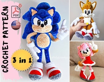 3-in-1 Amigurumi Crochet Pattern: Fox, Rascal, Prickle