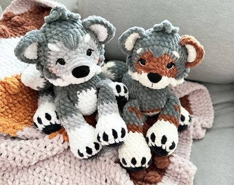 Thales Wolf Crochet Pattern in German/English - Amigurumi