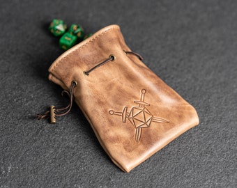 Leather Dice Bags: Personalized Celtic D&D Holders