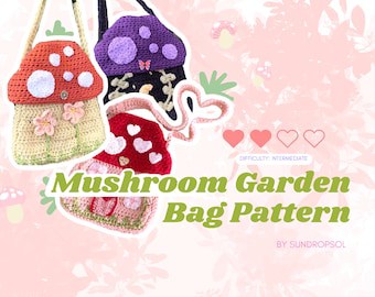 Intermediate Mushroom Cottagecore Crochet Bag Pattern