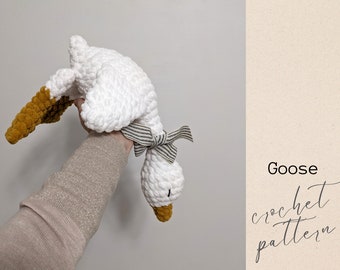 Crochet Goose Plush Pattern with Photo Instructions