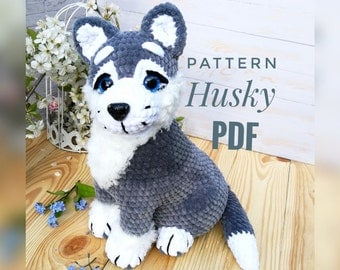 Realistic Husky Puppy Crochet Amigurumi Pattern