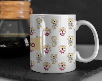 Personalised Golden Retriever Patterned Dog Mom Mug