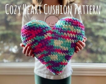 Heart Cushion Crochet Pattern PDF