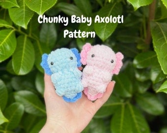 Cute Low-Sew Baby Axolotl Crochet Pattern