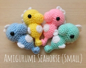 Kawaii Amigurumi Seahorse Crochet Pattern (Pack of 4)
