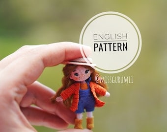 Miniature Doll English Pattern with Removable Clothing