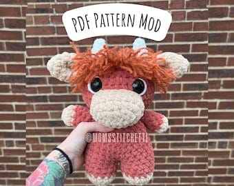 Highland Cow Amigurumi Crochet Pattern Gift