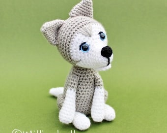 Siberian Husky Puppy Amigurumi Crochet Pattern PDF
