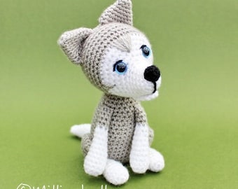 Siberian Husky Puppy Amigurumi Crochet Pattern PDF