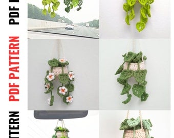 Monstera Leaf Crochet Planter & Car Mirror Pattern