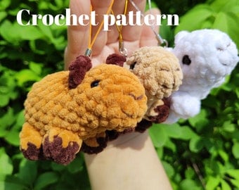 Crocheted Baby Capybara Keychain Plush Pattern