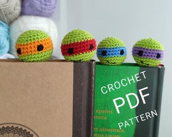 Crocheted Ninja Turtles Bookmark Pattern