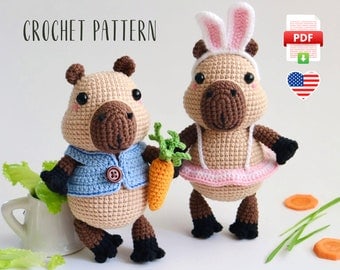 Cute Capybara Amigurumi Crochet Pattern PDF Tutorial
