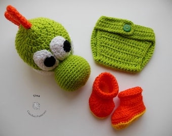 Baby Yoshi Halloween Crochet Pattern (Newborn-12 months)