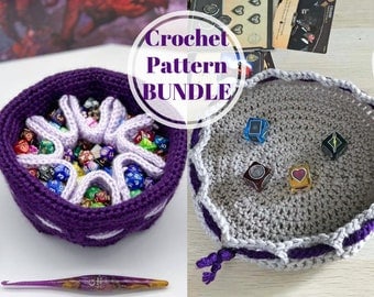 Crochet Patterns for DnD Dice Bag & Tray