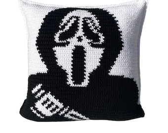 Halloween Scream Ghostface Crochet Pillow Pattern