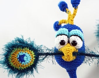 Pete the Peacock Amigurumi Crochet Pattern