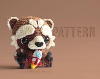 Baby Raccoon Amigurumi Crochet Pattern PDF