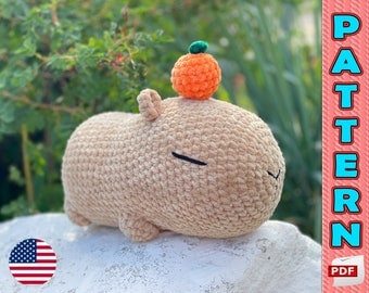 Kawaii Capybara Amigurumi Crochet Pattern Plushie Toy