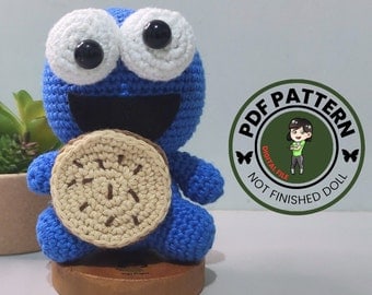 Crochet Cookie Monster Amigurumi PDF Pattern