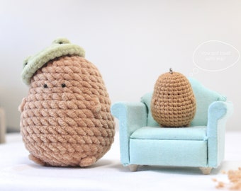 Amigurumi Potato Plushie Keychain Crochet Pattern