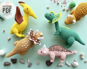 Crochet Dinosaur Amigurumi Pattern: Assorted Dinosaurs PDF