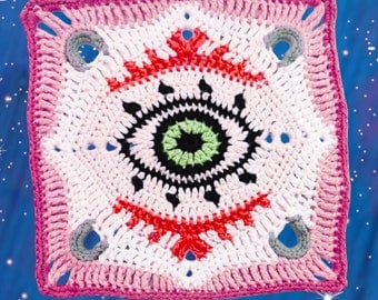 Evil Eye Granny Square Crochet Pattern