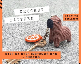 Crochet Capybara Keychain & Car Pendant Pattern