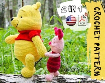 Cute Teddy Bear and Piglet Crochet Pattern