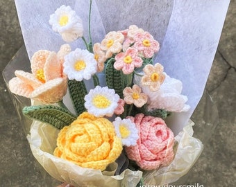 Easy Aesthetic Crochet Flower Bouquet Pattern