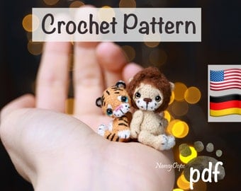 Lion & Tiger Amigurumi Crochet Pattern by NansyOops
