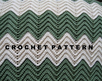 Chevron Afghan Ripple Crochet Blanket Pattern