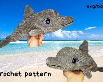 Amigurumi Dolphin Crochet Pattern PDF, in English