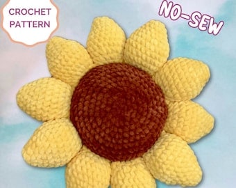 Simple No-Sew Sunflower Crochet Pillow Pattern