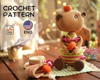 Cute Evie Capybara Crochet Doll Pattern PDF